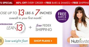 NutriSystem Lean 13 with free delivery
