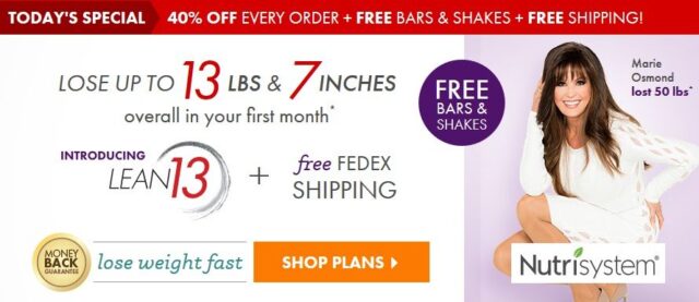 NutriSystem Lean 13 with free delivery