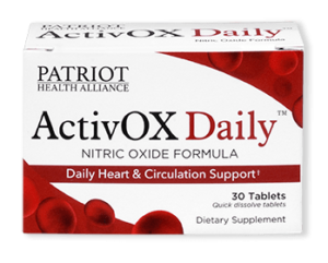ActivOX Daily provides Nitric Oxide to the body that in turn improves blood pressure, stamina, and concentration