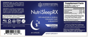 NutriSleepRX contains potent ingredients with melatonin and valerian for healthy sleep and relaxation