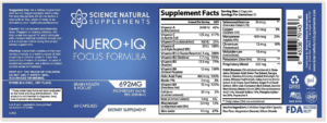 Neuro+IQ contains all natural and potent ingredients that deliver real time results