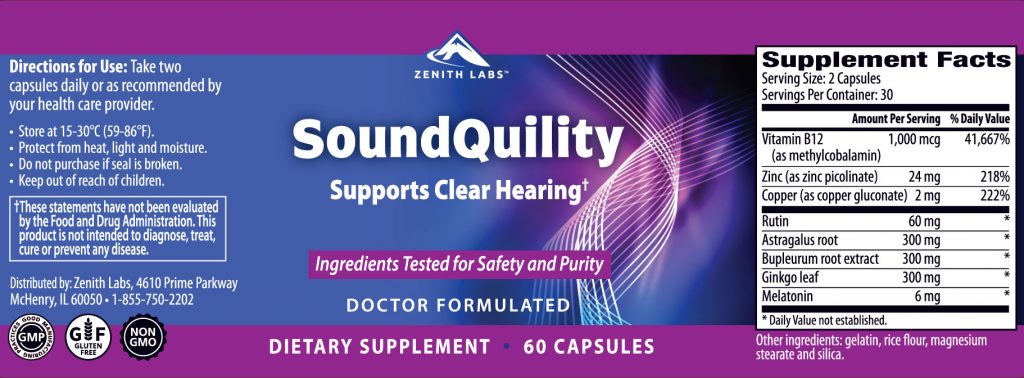 Zenith Labs SoundQuility ingredients are potent
