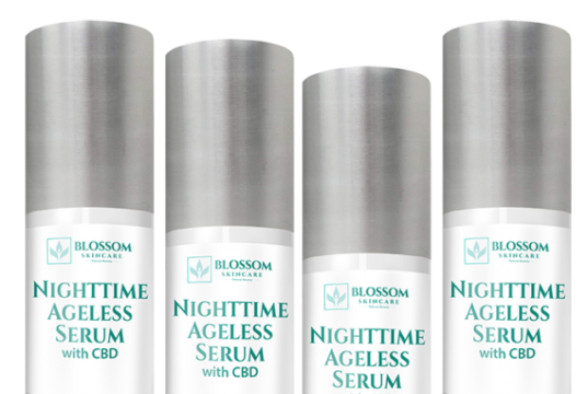 Blossom Nighttime Ageless Serum with CBD helps with fine lines