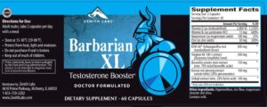 Zenith Labs Barbarian XL contains natural ingredients